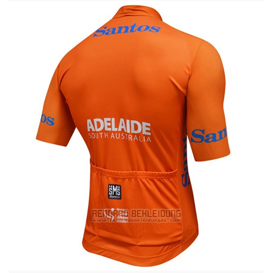 2018 Fahrradbekleidung Tour Down Under Santos Orange Trikot Kurzarm und Tragerhose